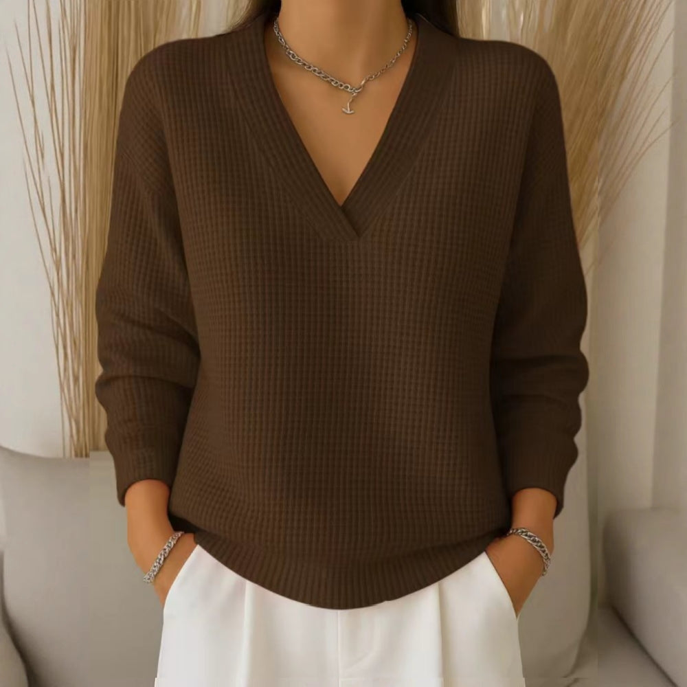 ❤️✨【Oferta especial de otoño🔥】Suéter de punto con cuello en V para mujer, elegante y cómodo