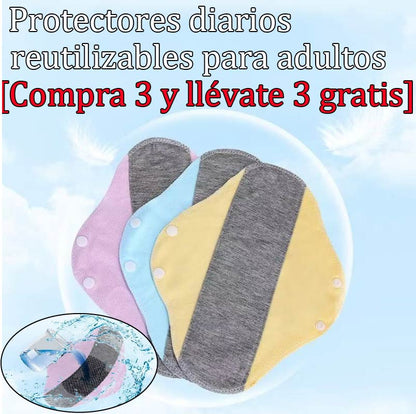 🔥🌈【Compra 3 y llévate 3 gratis】Almohadilla de algodón de grafeno antibacteriana lavable que evita fugas laterales