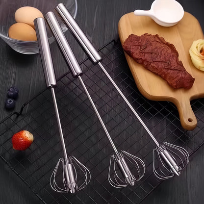 🔥🍳【Compra uno y llévate otro gratis✨】Batidora de huevos semiautomática de acero inoxidable