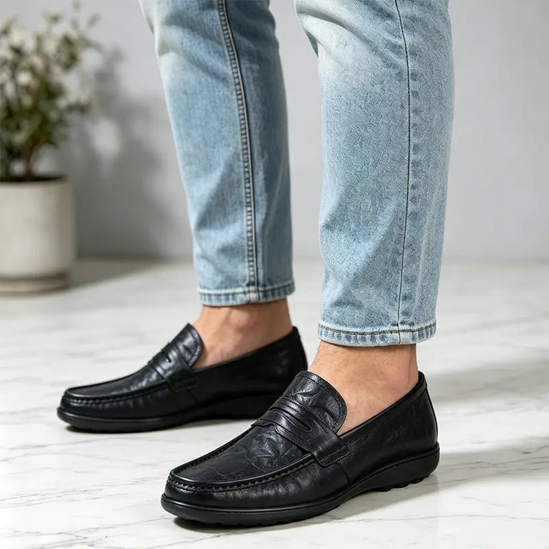 ✨Mocasines de hombre de piel auténtica de primera calidad: suela suave y flexible ✅️Pago contra entrega