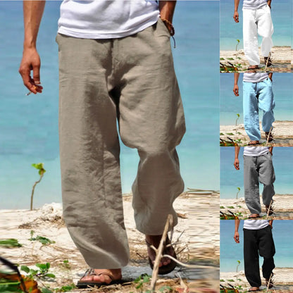 👖🕺【Połowa ceny 🔥】【S–5XL】😍 Męskie spodnie plus size na lato – proste i szerokie nogawki, jednolity kolor, wiązanie w pasie, styl casual i przewiewny materiał.