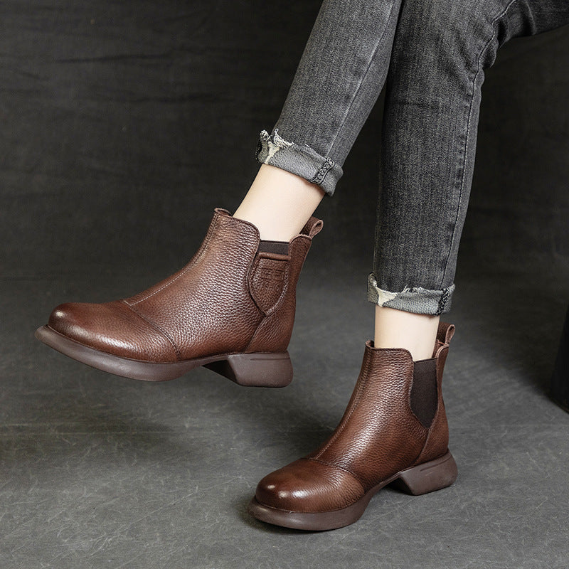 ✨🎉【35-41】2025 Nowe jesienno-zimowe damskie skórzane buty z miękką podeszwą, bezzapachowe i trwałe