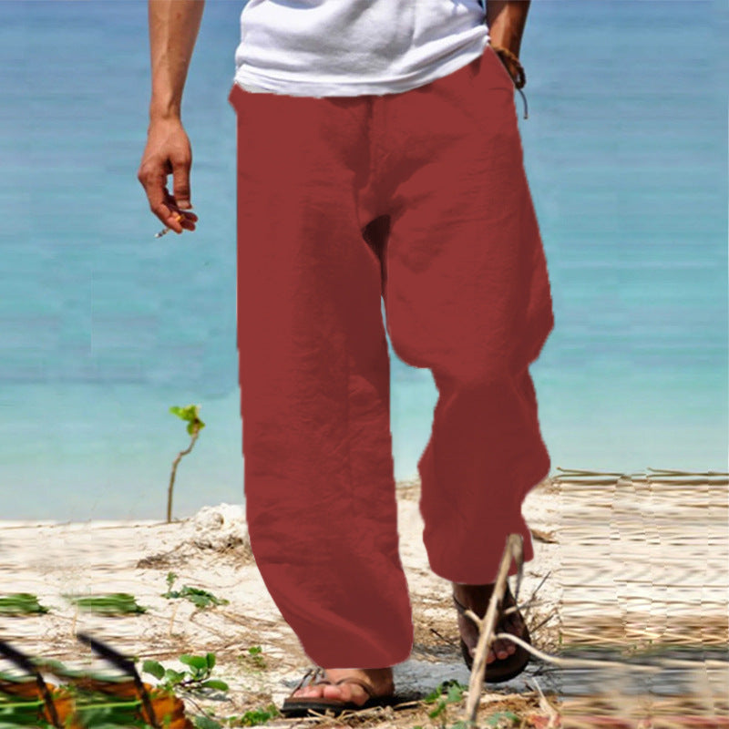 👖🕺【Połowa ceny 🔥】【S–5XL】😍 Męskie spodnie plus size na lato – proste i szerokie nogawki, jednolity kolor, wiązanie w pasie, styl casual i przewiewny materiał.