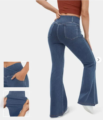 🔥✨【XS-4XL】🍁🎉Nové skinny džínsy s vysokým pásom a širokými nohavicami na začiatok jesene - zoštíhľujúce a zdvíhajúce zadok