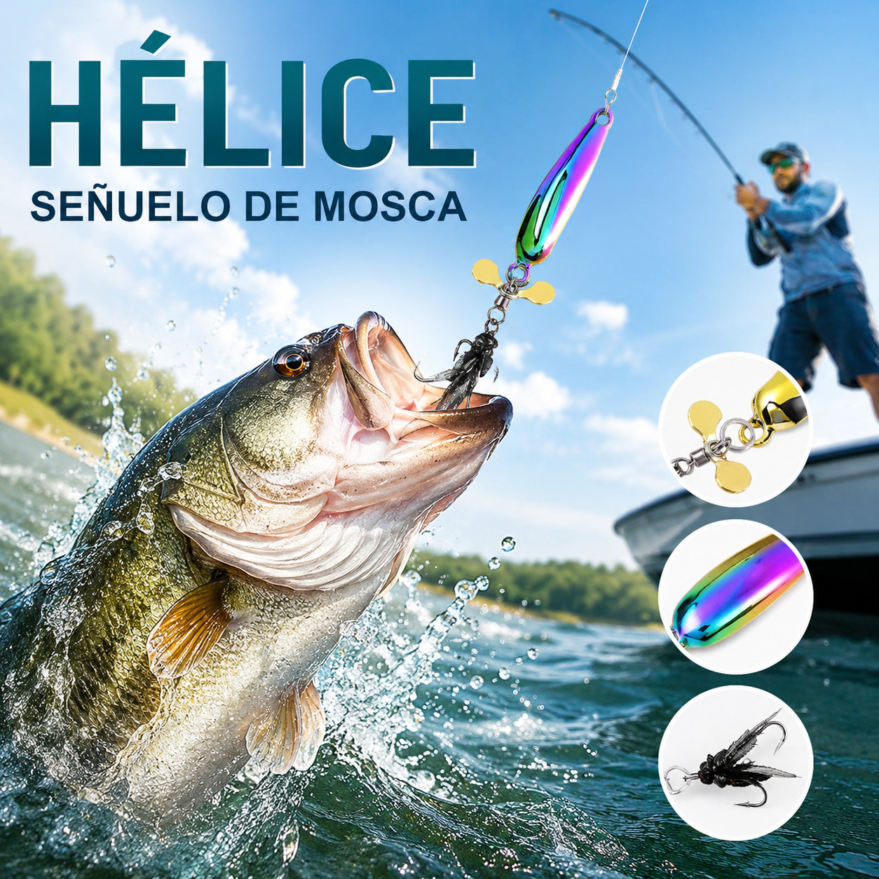 🐟【Compra 3 y llévate 3 gratis】【6PCS】Lanzamiento de señuelos con cucharillas giratorias en forma de hélice y cebos para mosca.✅️Pago contra entrega