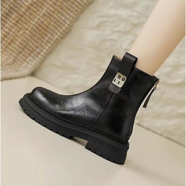 🔥👢【35-40】2024 zimowe nowe modne damskie buty Martin w stylu Retro z naturalnej skóry