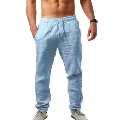 👖 50% de descuento💥【40-120 kg】Pantalones deportivos casuales de algodón y lino para hombre, tallas grandes, corte holgado ✅️Pago contra entrega