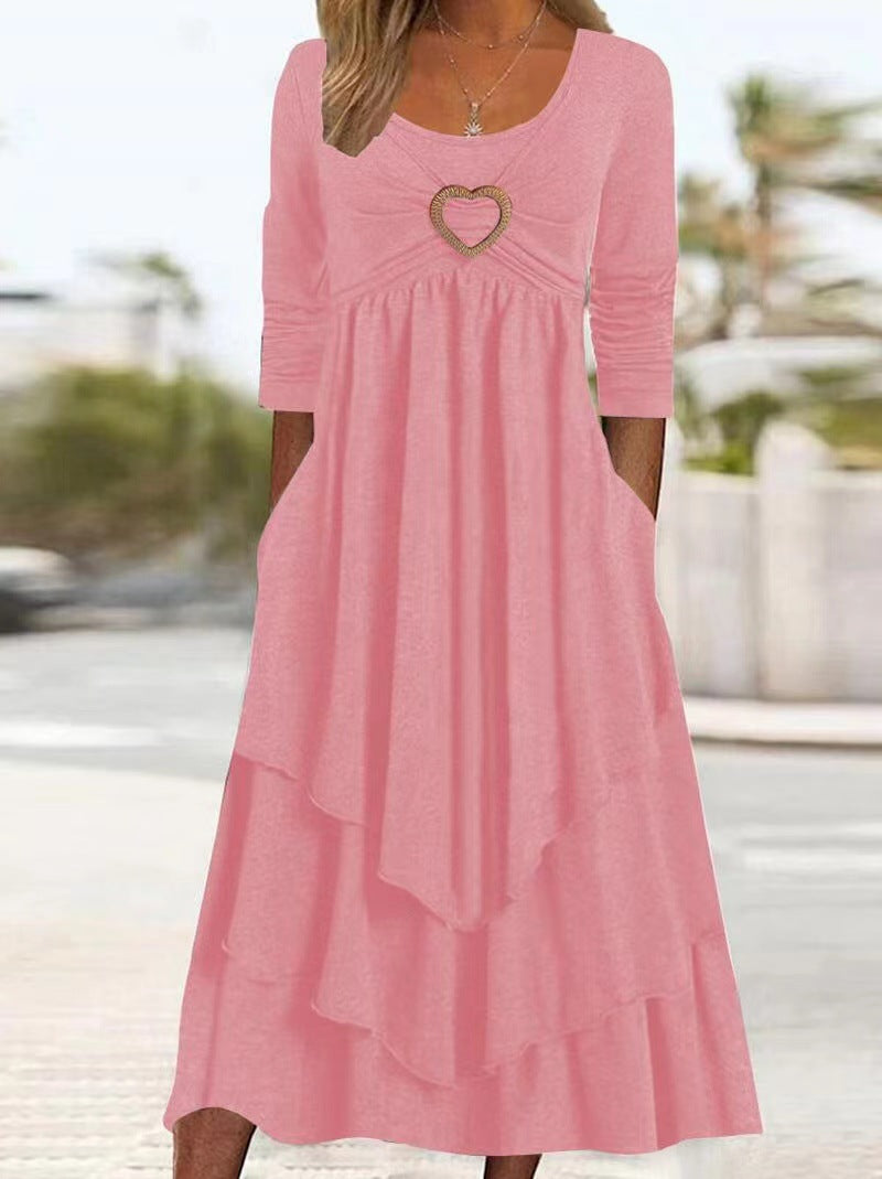 【S-4XL】2026 Nuevo vestido de lino de algodón simple de otoño para mujer, tela cómoda y transpirable