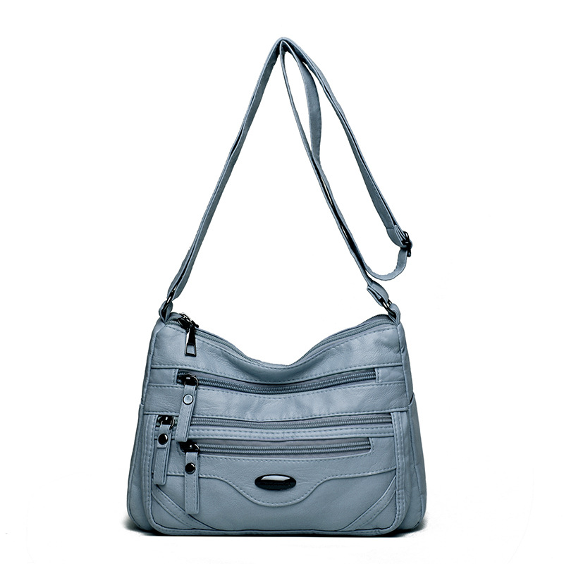 🔥【50% de descuento】💟 Bolso de hombro de piel auténtica de gran capacidad, versátil y elegante, con múltiples compartimentos.