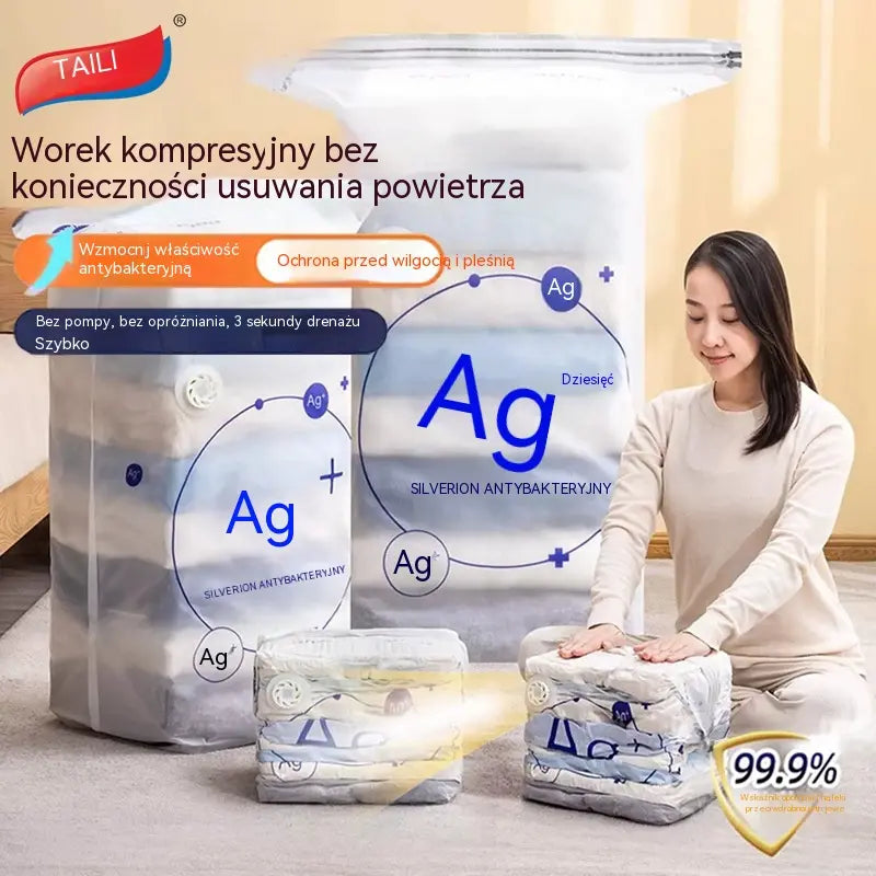 🧳 5 artykułów za 119 💨 Duży, kompresowalny worek próżniowy do przechowywania: nie wymaga pompki, szczelny i idealny do oszczędzania miejsca w walizkach i w domu ✈️