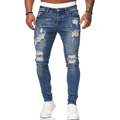 👖50% de descuento🏆Pantalones vaqueros ajustados rotos para hombre ✅️Pago contra entrega