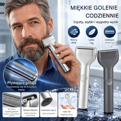1 sztuka 109zł🎁 Nowość – oferta za pół ceny 💥⚡ Pożegnaj się z podrażnieniami po goleniu! 🧔 Wydajna golarka elektryczna dla mężczyzn z akumulatorem.