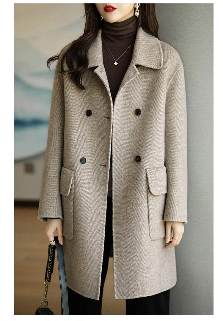 🎁Nowość🔥🔥2025 Nowa kurtka kaszmirowa wysokiej jakości z podwójną warstwą na jesień i zimę