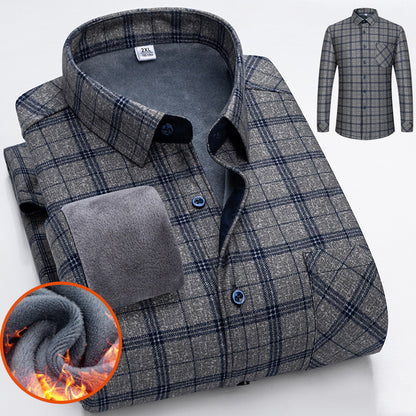🔥👔【L-5XL】 Ciepła koszula biznesowa z długim rękawem na jesień i zimę3895561