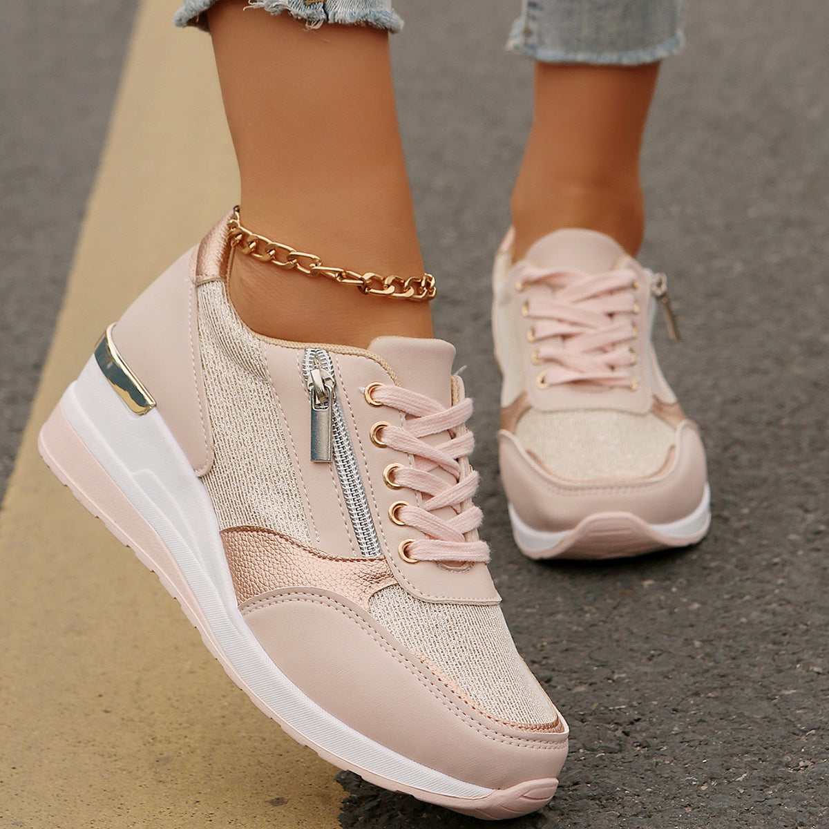 🔥¡Último día con un 50% de descuento! Zapatos ortopédicos elegantes y cómodos para mujer, con cremallera lateral y suela gruesa.