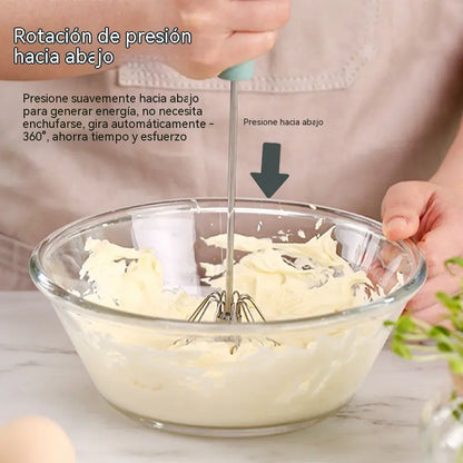 23€【 Conjunto de 2 piezas】Batidor de huevos semiautomático de acero inoxidable