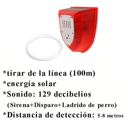 🔥🚨Alarma solar, luz de alarma antirrobo con sensor de cuerpo humano, repelente de animales ultrasónico
