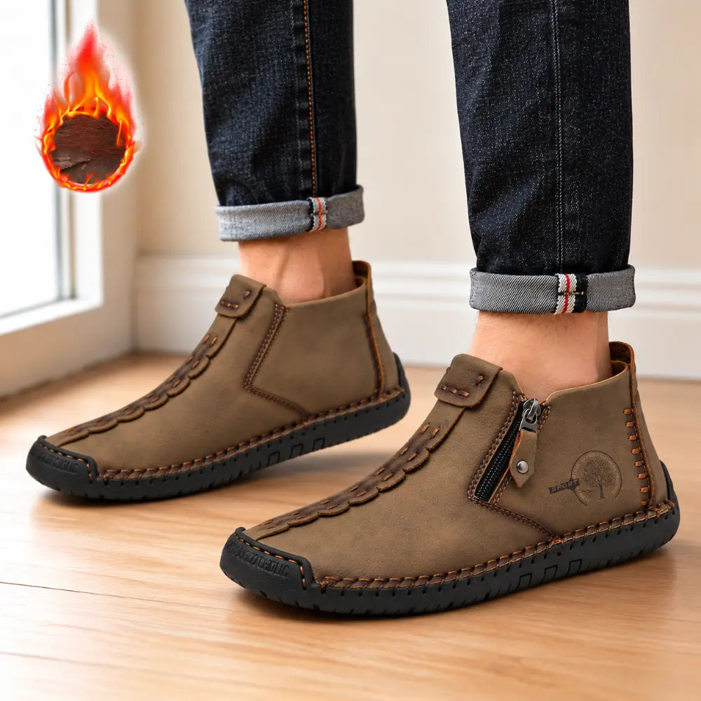 👞💥【Veľkosti 38-48】Nové zimné pánske čižmy s flísovou podšívkou, dizajn v štýle Martin Boot, teplé a pohodlné