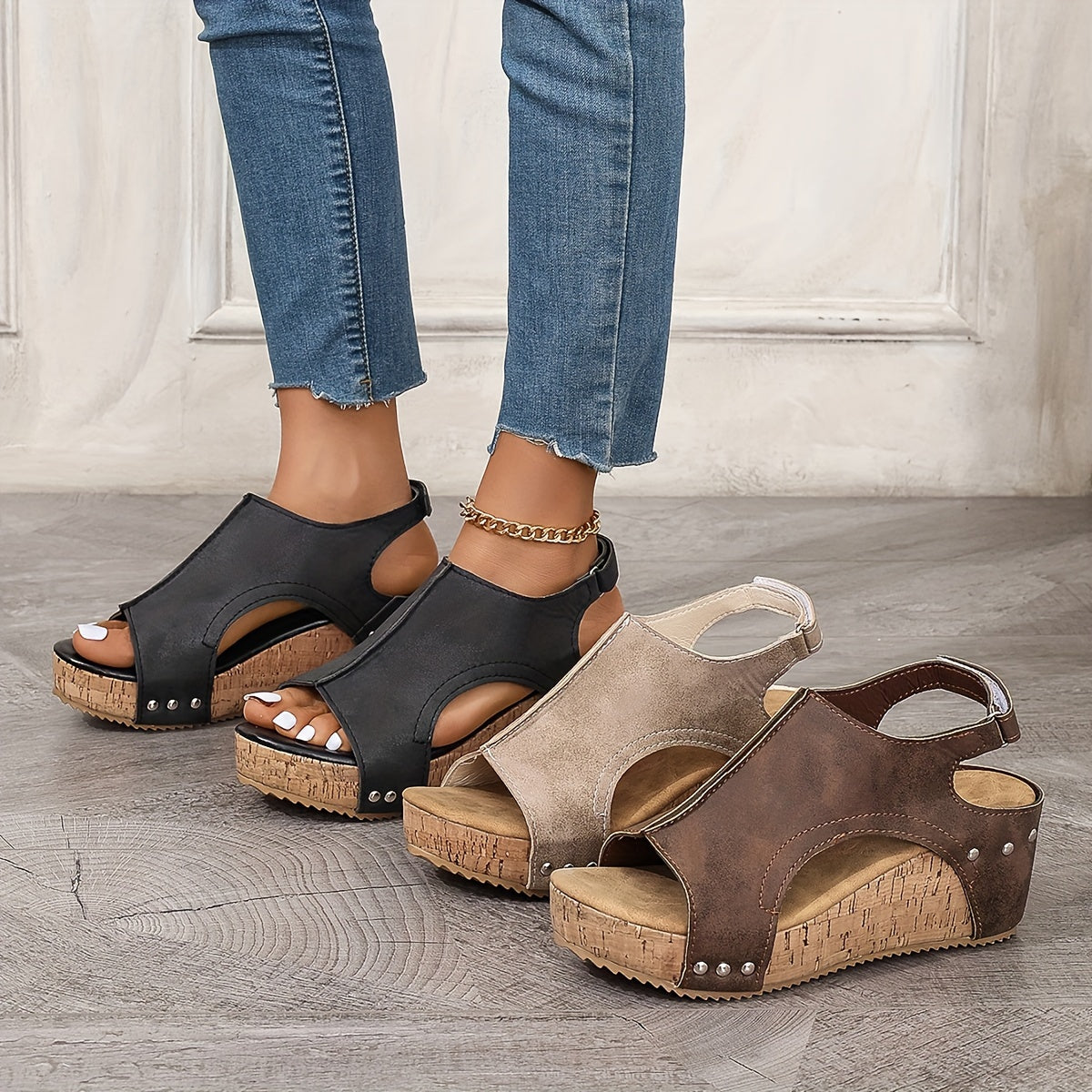 👡Descuento por nuevo producto: 50%🔥【36-43】Sandalias de tacón alto con abertura en la boca de pez, tallas grandes ✅️Pago contra entrega