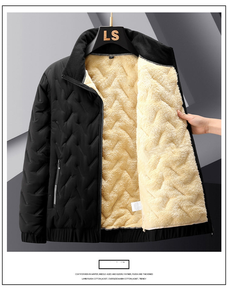 🔥【50% rabatu】🔥【M-5XL】Męska aksamitna kurtka zimowa w dużych rozmiarach, pogrubiona bawełna-3807459