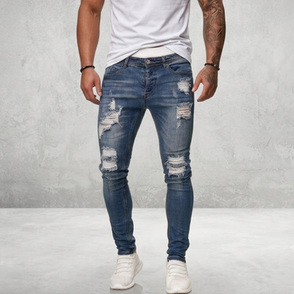 👖50% de descuento🏆Pantalones vaqueros ajustados rotos para hombre ✅️Pago contra entrega