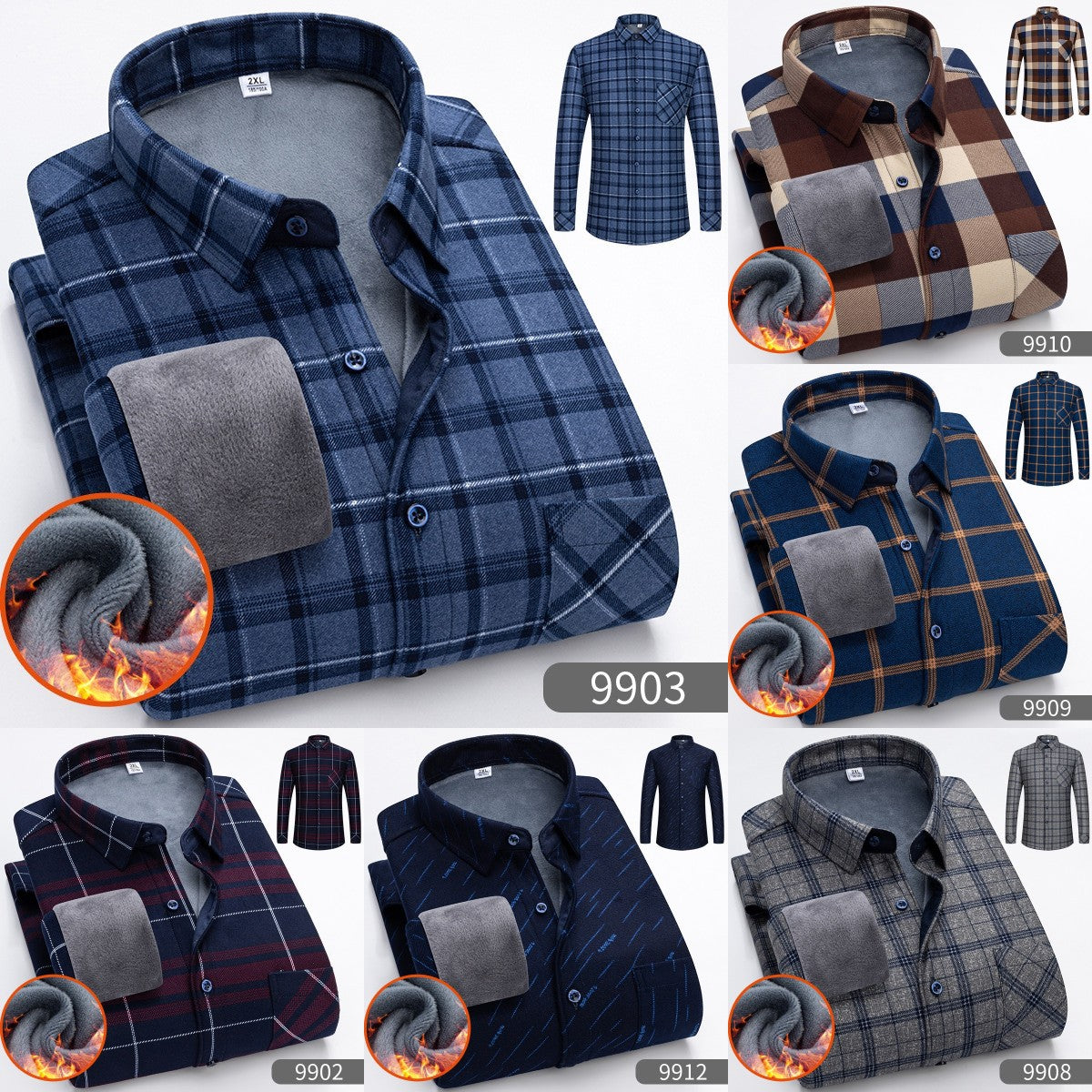 🔥👔【L-5XL】 Ciepła koszula biznesowa z długim rękawem na jesień i zimę3895561