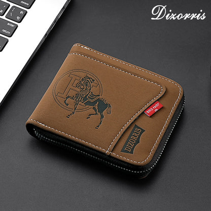 🔥🔥【Най-продаваният】Нов модерен къс портфейл с цип в ретро стил за мъже.Модерен и модерен, висококачествен