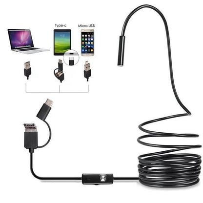 🔍💥【Plačilo ob dostavi】💥🔎 (Type-C, USB, Micro USB) 【3,5 m】Vodoodporni endoskop 3 v 1