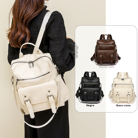 ✨🎉【50% отстъпка за ограничено време🔥】👜Модна ежедневна многофункционална дамска кожена раница