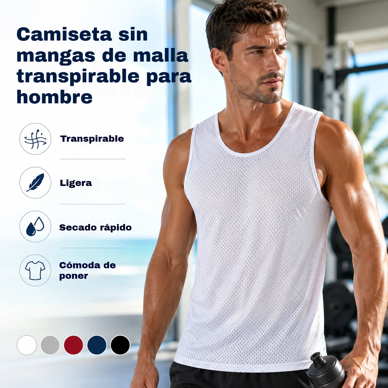 🎽Pago contra entrega🏆Camisetas casuales de manga corta para hombre, confeccionadas en tejido de seda fresco ✅ Ligeras, transpirables y de secado rápido