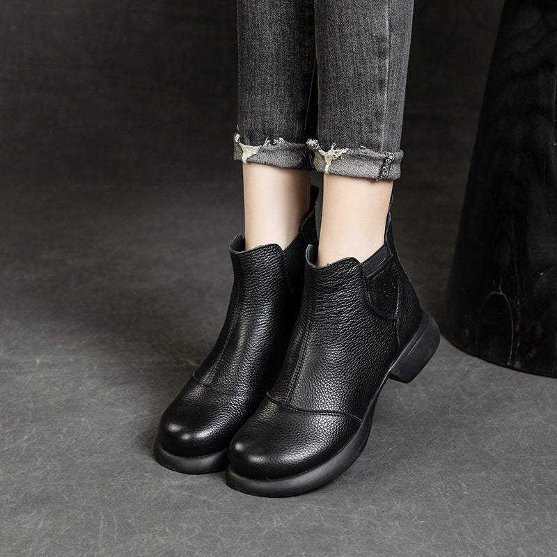 ✨🎉【35-41】2025 Nowe jesienno-zimowe damskie skórzane buty z miękką podeszwą, bezzapachowe i trwałe