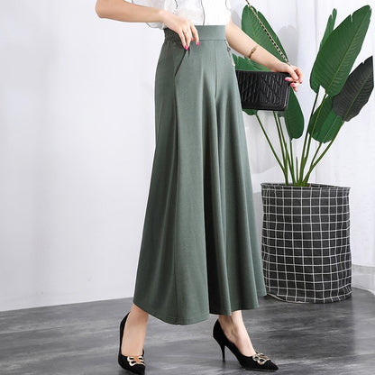❤️【M-5XL】❤️2025 nowy styl damskie letnie cienkie szerokie nogawki lodowy jedwab dziewięciopunktowe szerokie nogawki spodnie, lodowy jedwab oddychający, swobodny i luźny