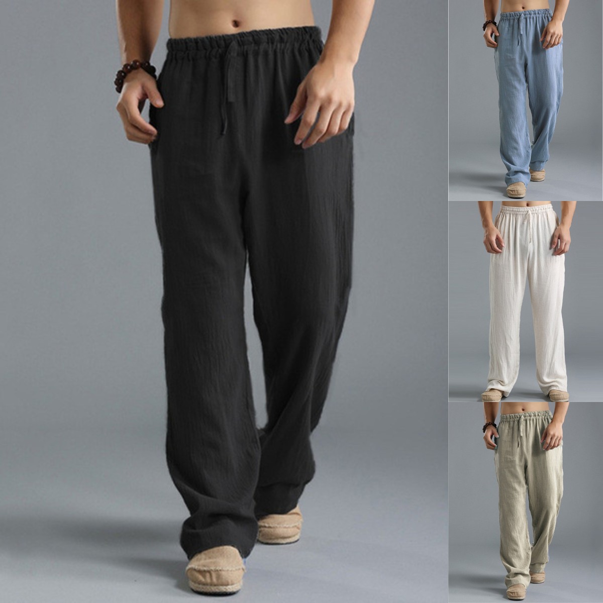 👖🌿【50% zniżki 🔥】【S–5XL】😍 Męskie luźne spodnie lniane, długie, szerokie i wygodne, dostępne w dużych rozmiarach i 8 kolorach