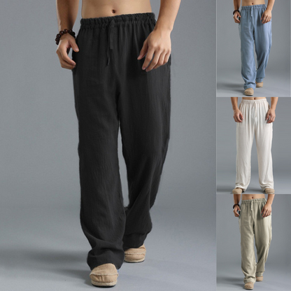 👖🌿【50% zniżki 🔥】【S–5XL】😍 Męskie luźne spodnie lniane, długie, szerokie i wygodne, dostępne w dużych rozmiarach i 8 kolorach