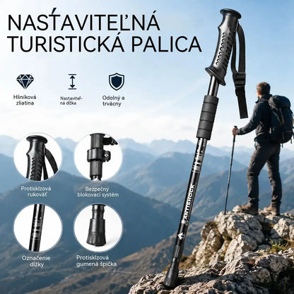 📢 50% zľava ⛰️✨ Multifunkčné nastaviteľné trekingové/turistické palice z hliníkovej zliatiny: pevné a odolné, tlmiace nárazy a ľahké