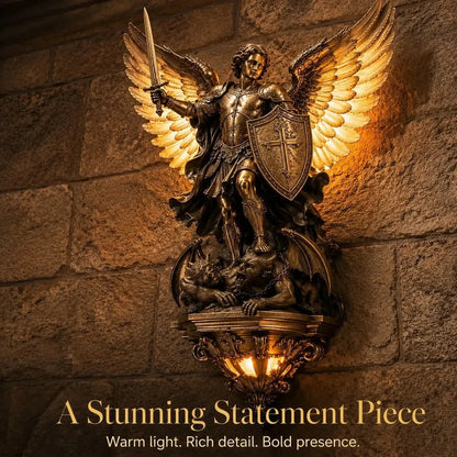 🕊️Lámpara de pared del ángel guardián de San Miguel✨