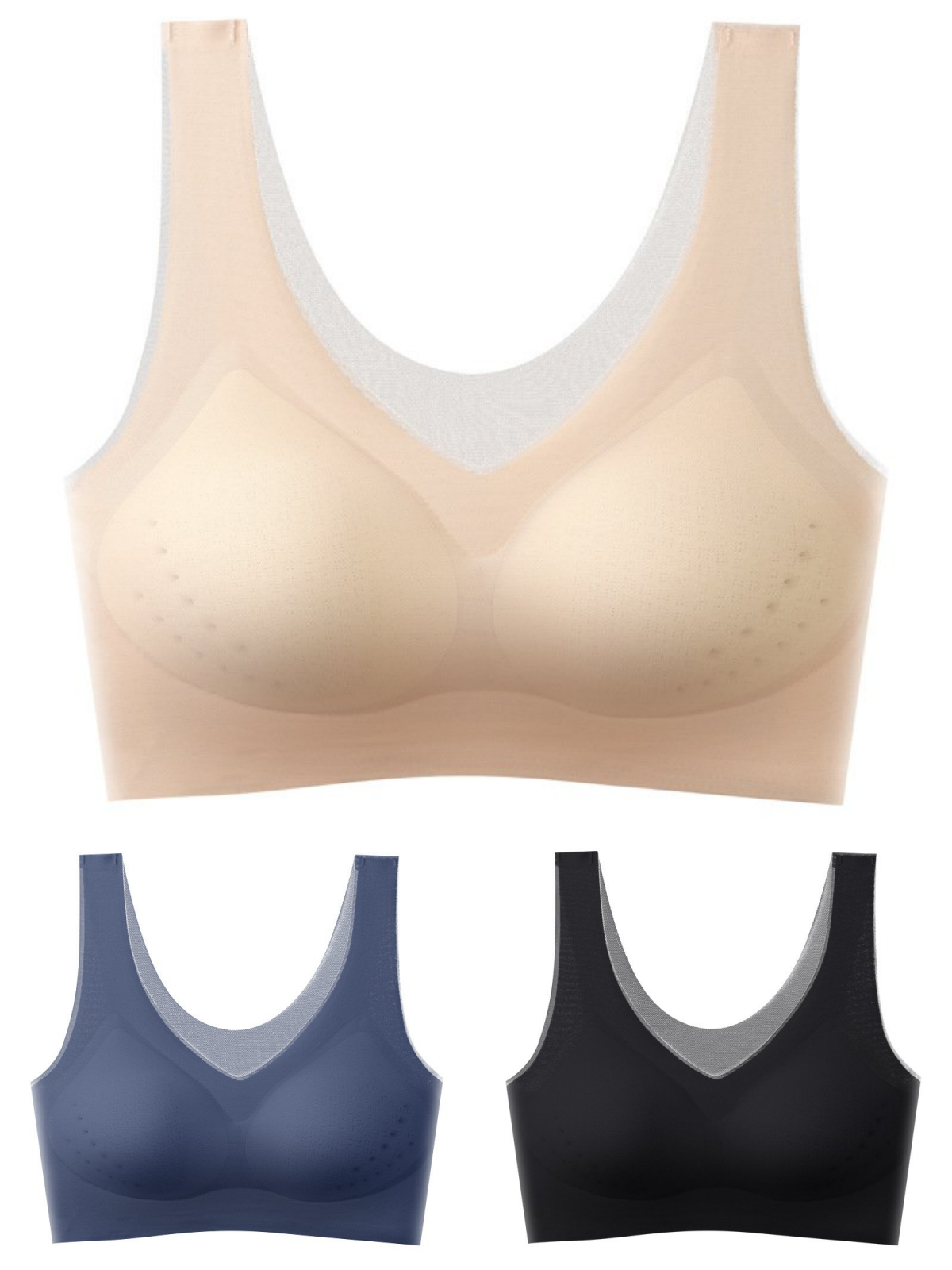 🏆【Promocija—set od 3 dijela 50% popusta】【40-120 kg】🎀2026 Bešavni grudnjak od ledene svile, podizanje i oblikovanje, protiv opuštanja i skupljanja