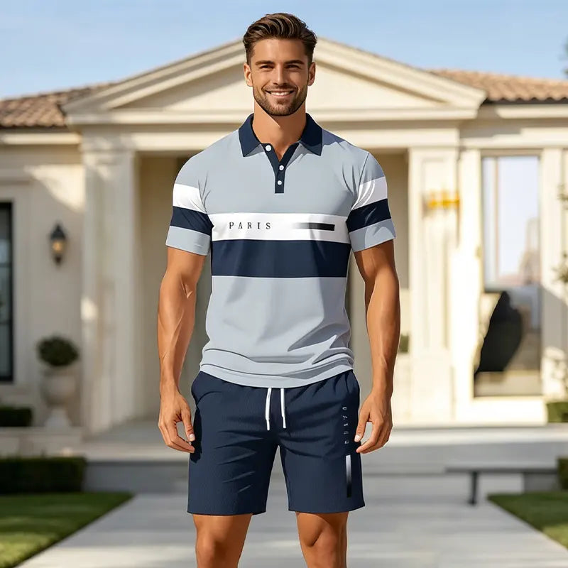 ✨Colección Verano 2026✨ Conjunto de polo y pantalón corto para hombre 🏝️ ¡Impresión digital 3D moderna!✅️Pago contra entrega