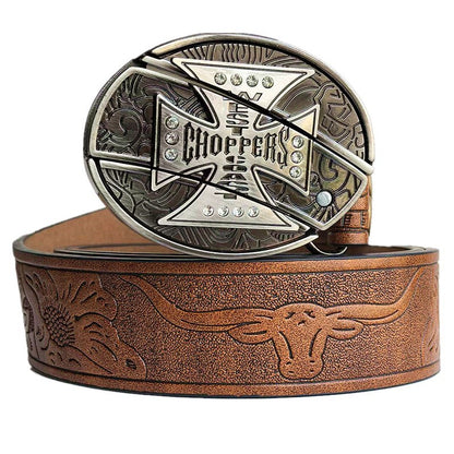 🆒🎁Oferta especial por tiempo limitado👍Cinturón para hombre con diseño en relieve y cuchillo incorporado