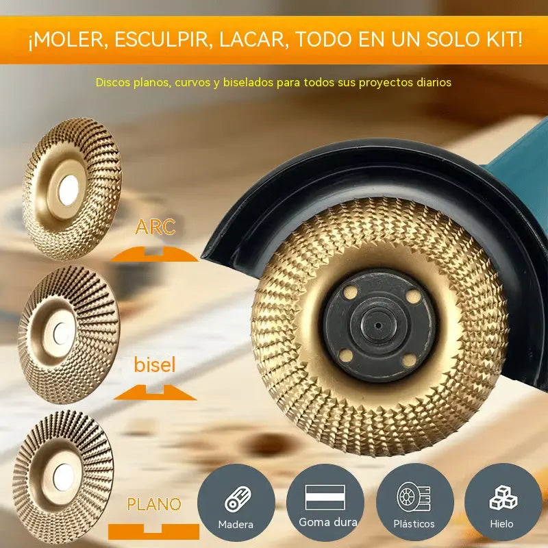 ⚙️🧰【3 piezas】 Disco multifuncional para dar forma a la lijadora angular para madera ✅️Pago contra entrega