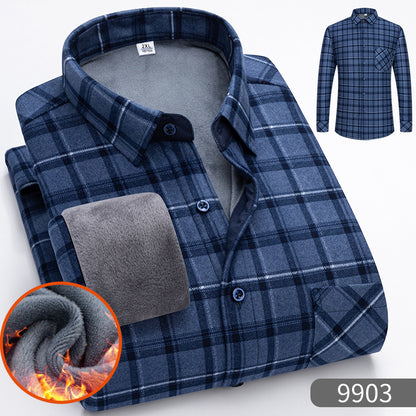 🔥【HOT SALE】🔥👔【L-5XL】 Ciepła koszula biznesowa z długimi rękawami na jesień i zimę