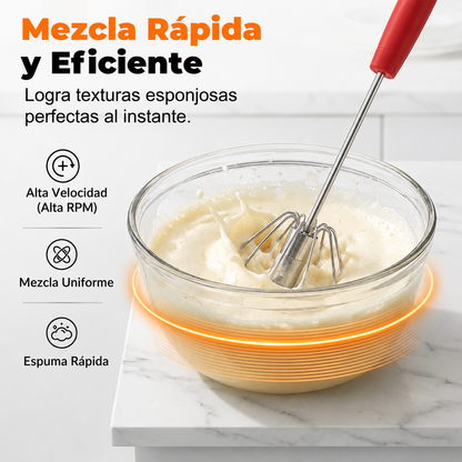 🥳Compra 1 y llévate 1 gratis💪 ¡50% de descuento! Batidor de huevos manual semiautomático: presiona y gira, sin electricidad. Bate huevos y nata en segundos. ¡Cuida tus muñecas! ✨🧁