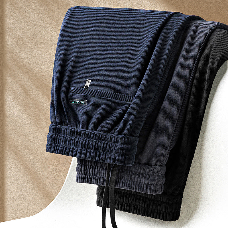 👖💥【L-5XL】Jesenske in zimske moške ležerne odebeljene žametne hlače s širokimi hlačnicami