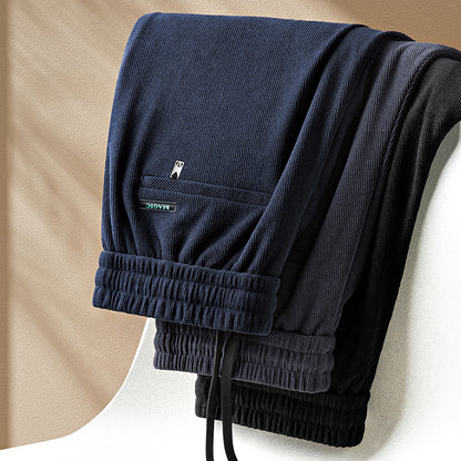 👖💥【L-5XL】Jesenske in zimske moške ležerne odebeljene žametne hlače s širokimi hlačnicami