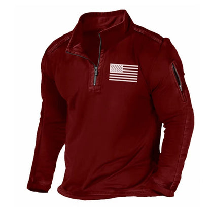 🎉【Sleva brzy končí】 Pánská outdoorová taktická mikina s kapucí, dlouhým rukávem, fleecovou podšívkou, kapsami na zip a polovičním límcem.