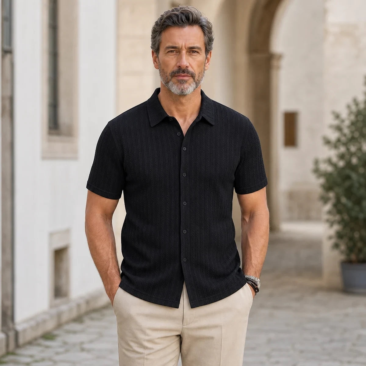 【S-3XL】🛒 Polo de verano para hombre con cuello jacquard, estilo clásico y versátil.