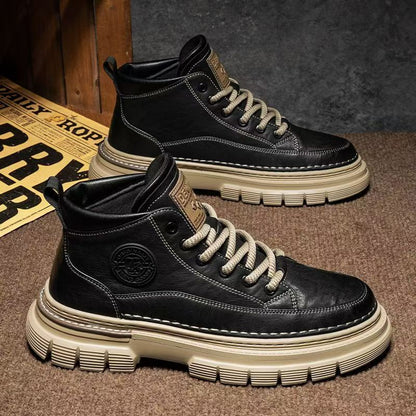 🍁⛄【39-44】✨Nowe, retro, męskie buty Martin na wysokich obcasach na jesień i zimę, w stylu retro brytyjskim