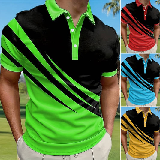 🔥👔【S-6XL】Nowa męska letnia koszulka POLO w paski z nadrukiem 3D | Gorąca sprzedaż w Polsce | Dopasowany krój i wygoda