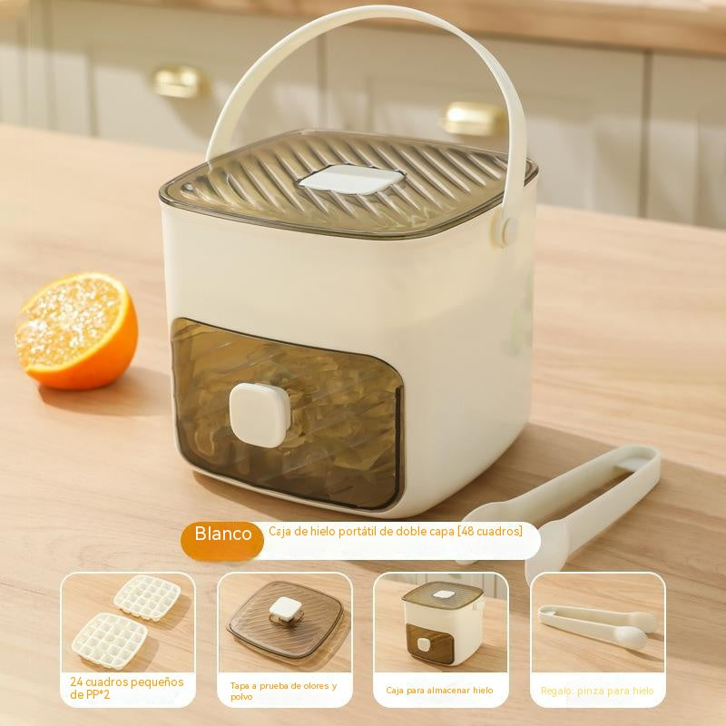50%OFF🧊 Máquina de hielo portátil | Con tapa y recipiente para almacenar hielo (hace 48 cubitos de hielo a la vez)