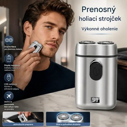 🧡Mini prenosný elektrický holiaci strojček s magnetickou a vodotesnou dvojitou hlavicou